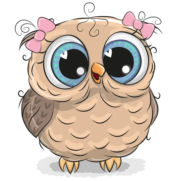 Cute owl isolated on a white background — Stock Vector