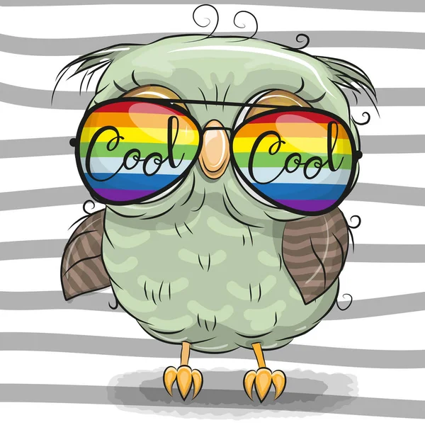 Милая сова в солнечных очках — стоковый вектор
