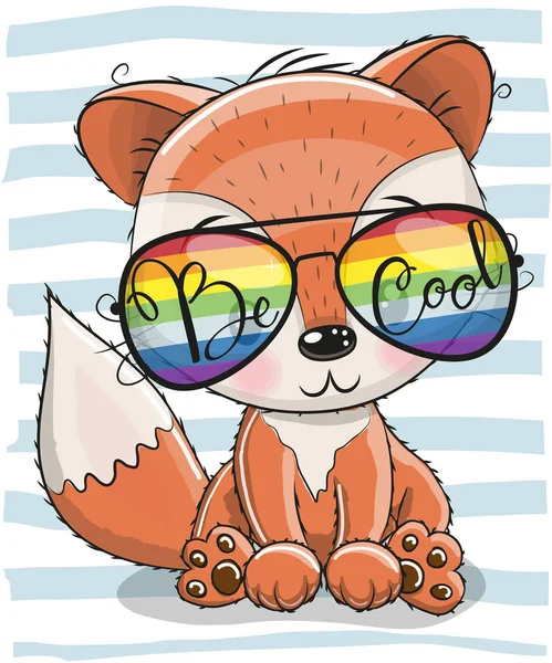 Güneş gözlüklü şirin Fox — Stok Vektör