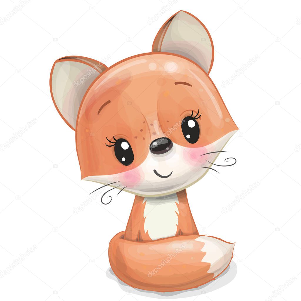 Cartoon Fox isolated on a white background