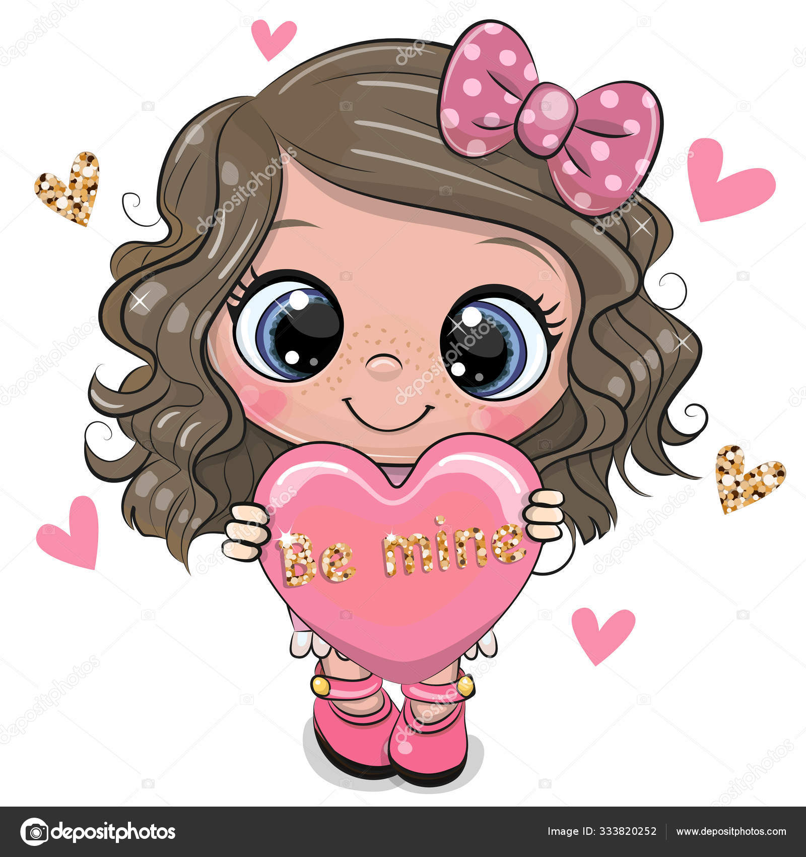 Cartoon girl with heart on a white background Stock Vector Image by ©Reginast777 #333820252 Cartoon girl with heart on a white background Stock Vector Image by ©Reginast777 #333820252