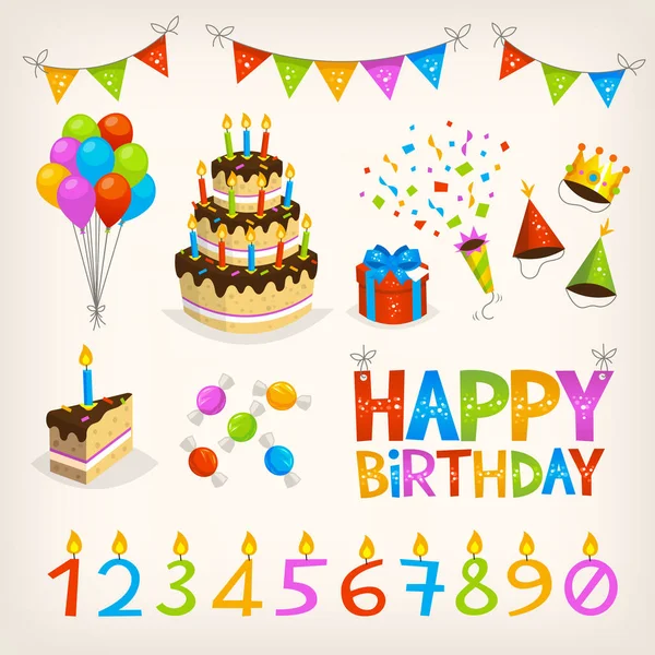 Happy birthday elements — Stock Vector