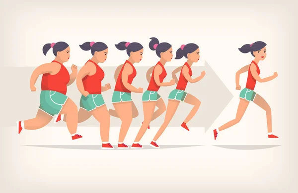慢跑训练过程 — 图库矢量图片