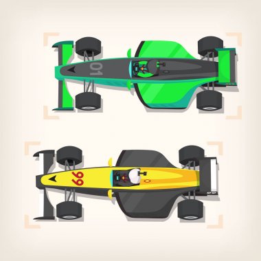 Start hattı üzerinde yarış arabaları