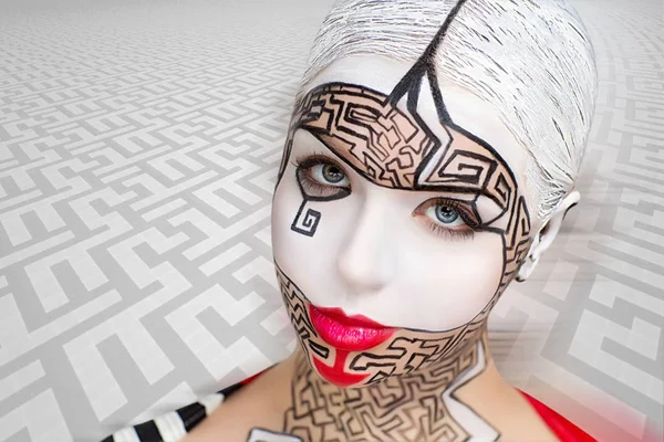 Art maquillage labyrinthe puzzle — Photo