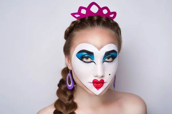 La reina de los corazones arte maquillaje — Foto de Stock