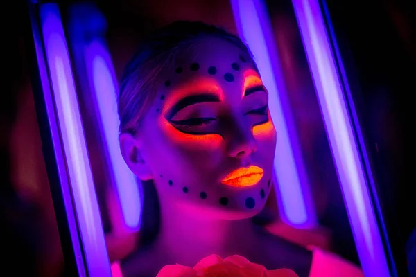 Seni neon halloween — Stok Foto