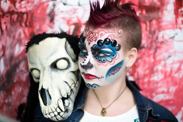 Halloween kunst make-up — Stockfoto