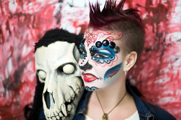 Halloween kunst make-up — Stockfoto