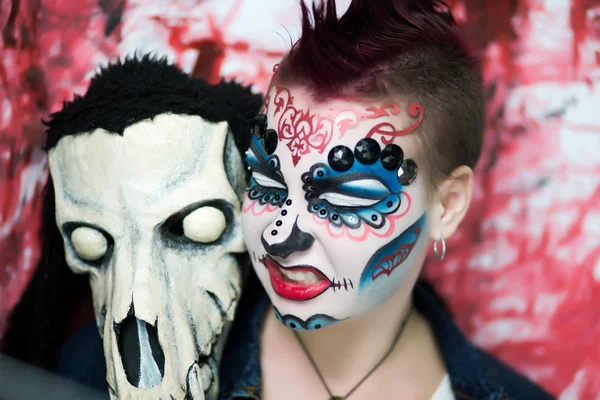 Halloween kunst make-up — Stockfoto