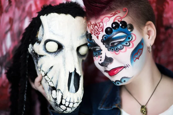 Halloween kunst make-up — Stockfoto