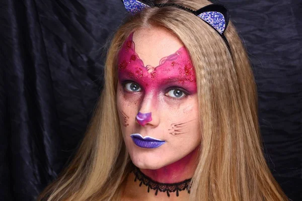 Cat woman make up — Stock Photo, Image