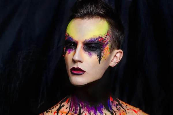 Man art make up — Fotografie, imagine de stoc