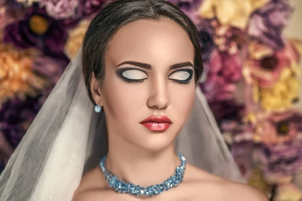 Stil kvinna makeup — Stockfoto