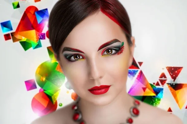 Hermosa mujer brillante maquillaje —  Fotos de Stock