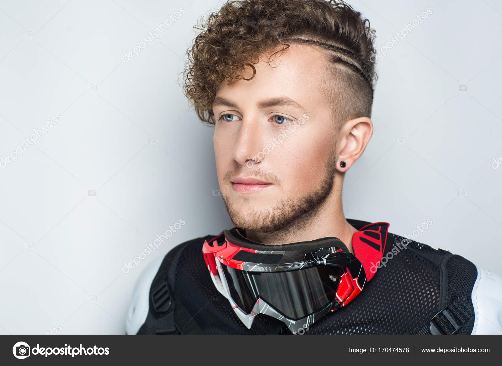 Man Sunglasses Cyclist Stock Photo C Olgaosa 170474578