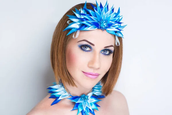 Mujer azul maquillaje —  Fotos de Stock