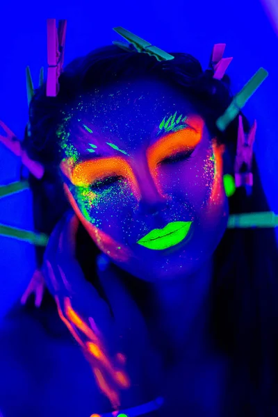 Seni neon halloween — Stok Foto