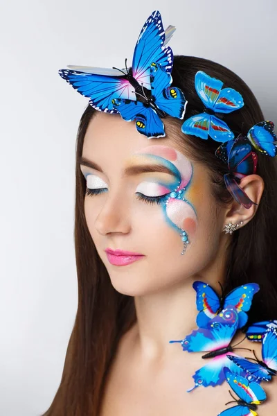 Mariposas azules componen — Foto de Stock