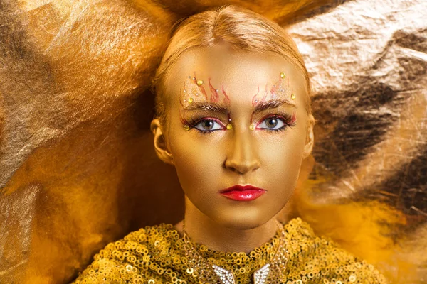 Golden Make-up — Stockfoto