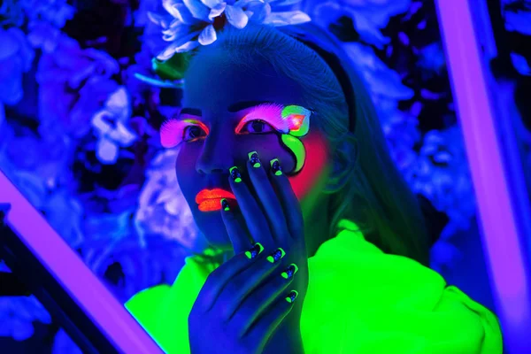 Seni neon biru — Stok Foto