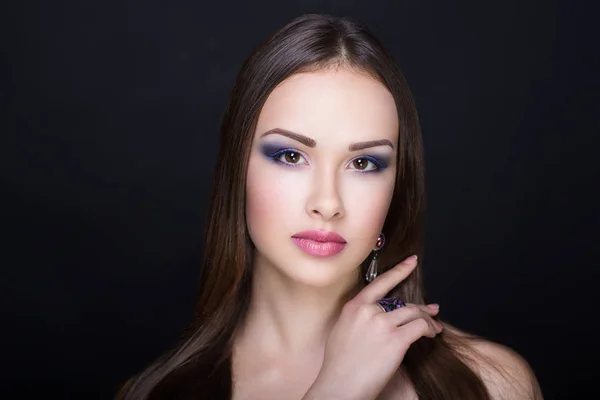 Woman blue make up