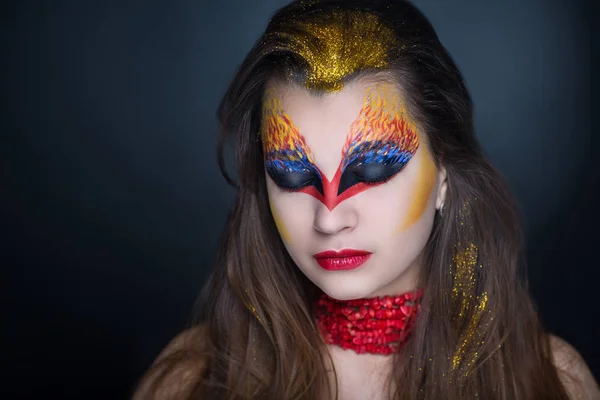 Flame art make up — Fotografie, imagine de stoc