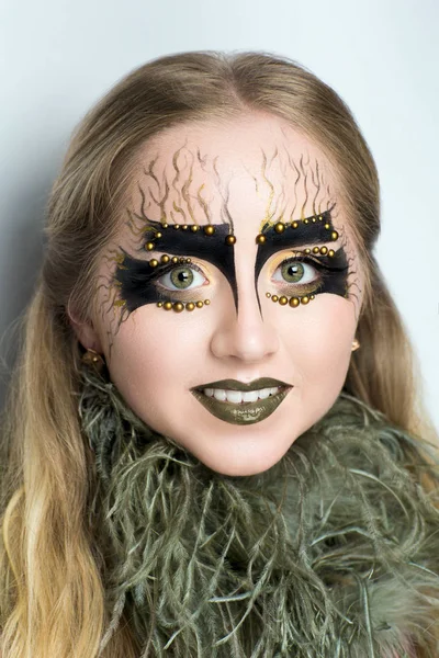 Girl face seaweed — Stock Photo, Image