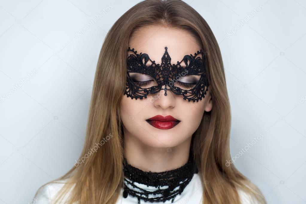 woman black mask