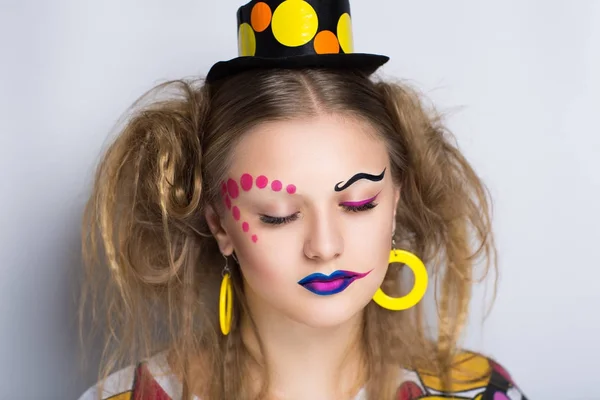 Femme clown maquillage — Photo