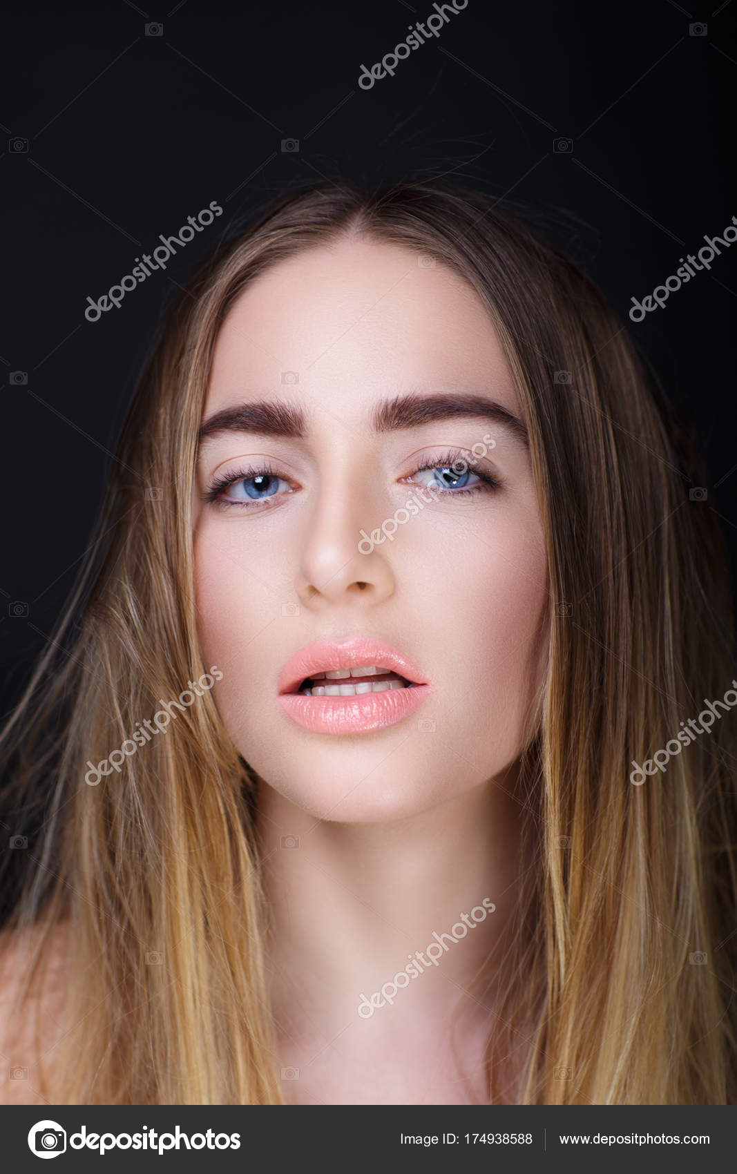 Woman ugly face \u2014 Stock Photo © OlgaOsa 174938588
