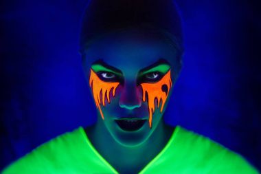blue neon make up clipart