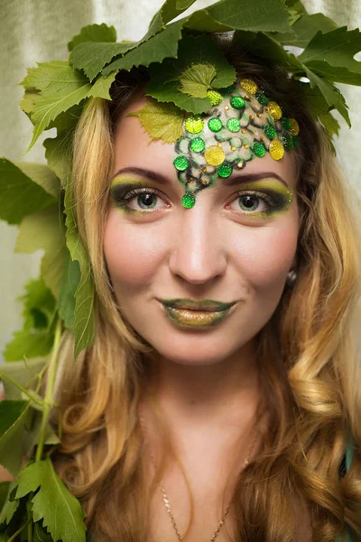 Woman with grapes Stock Photo