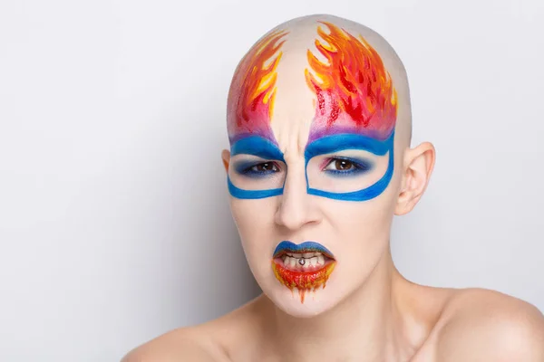 Flamme art maquillage — Photo