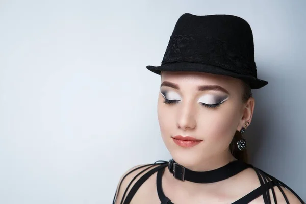 Cappello donna nero — Foto Stock