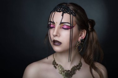 Güzel deniz kızı sanat makyaj