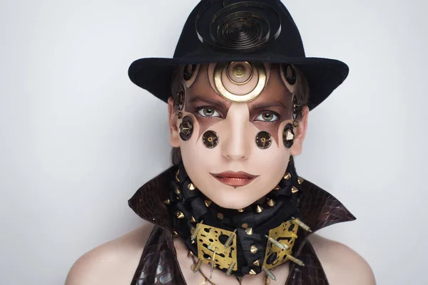 Steam punk kvinna hatt — Stockfoto