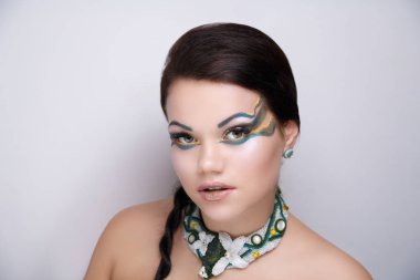 Doğa yaprakları kadın makyaj