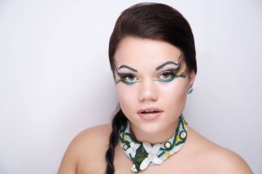 Doğa yaprakları kadın makyaj