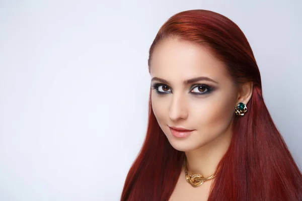 Nő vörös hajú — Stock Fotó
