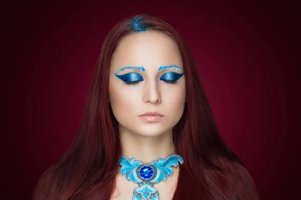 Maquillaje de arte azul — Foto de Stock