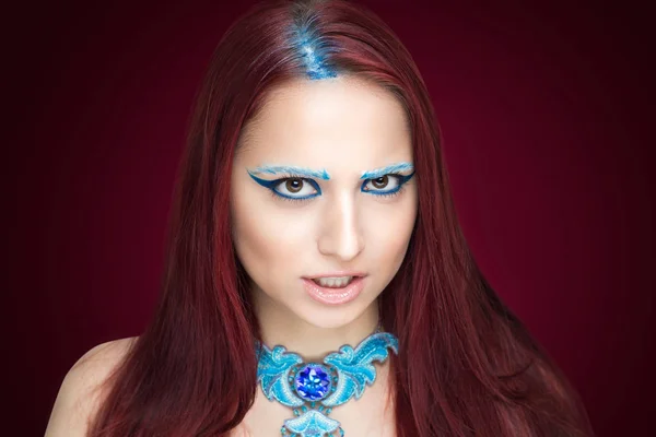 Blue Art Make-up — Stockfoto