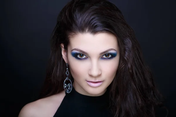 Woman niebieski makijaż — Zdjęcie stockowe