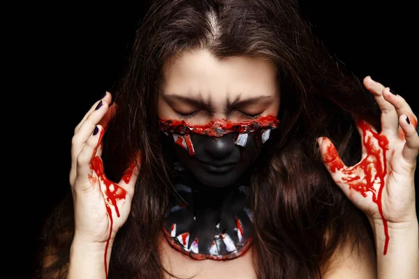 Woman horror make up — Stock Photo, Image