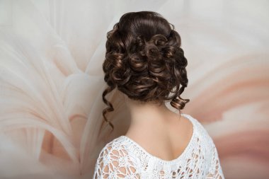 kadın saç saç modeli bukleler toplandı