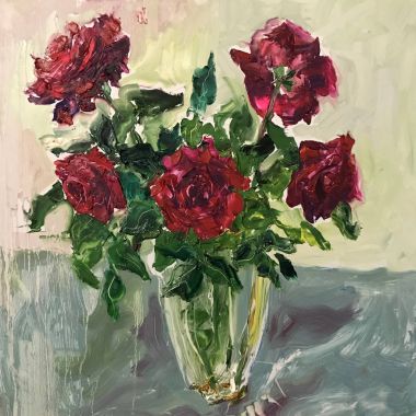 Kırmızı gül çiçek buket çizim