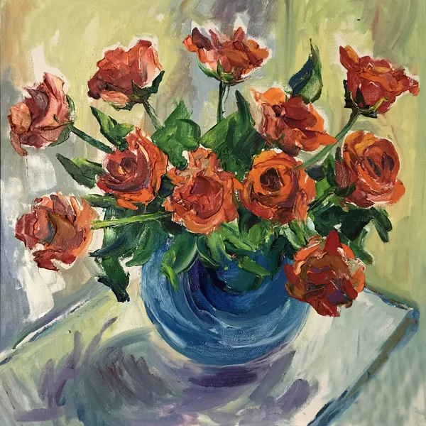 Zeichnung von roten Rosen Blumenstrauß — Stockfoto