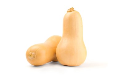 Butternut squashes beyaz arka plan üzerinde izole