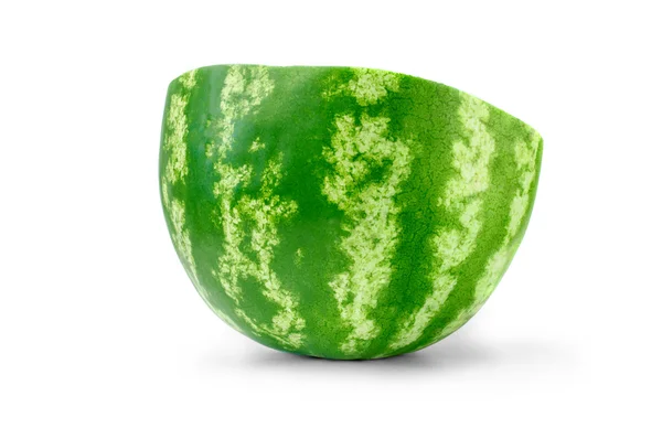 A fehér alapon izolált érett görögdinnye fele — Stock Fotó