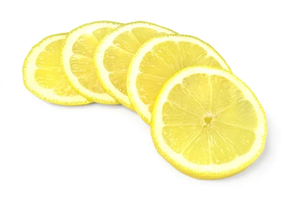 Fatias de limão sobre fundo branco — Fotografia de Stock